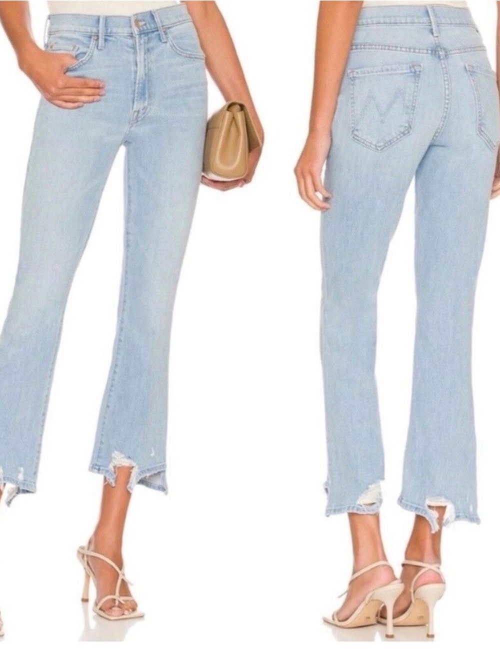 MOTHER Insider Crop Step Chew Mentally Elsewhere Light Wash Size 29